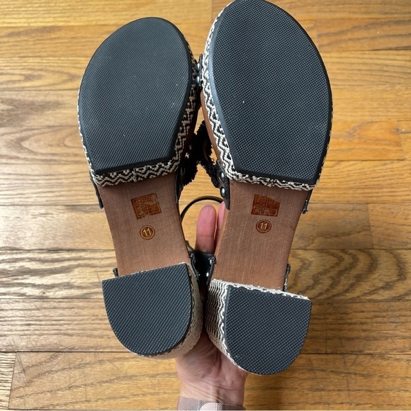 NEW Kelsi Dagger Brooklyn Florasv Tweed Platform Heel Wooden Boho Sz 11 NWOT - Picture 7 of 7